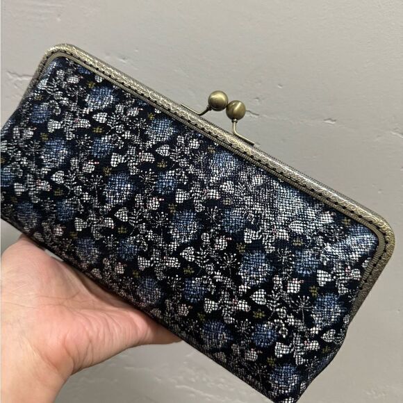 Handsewn Genuine Leather Floral Print Kisslock Clutch/Shoulder Bag/Evening Bag - Picture 9 of 14